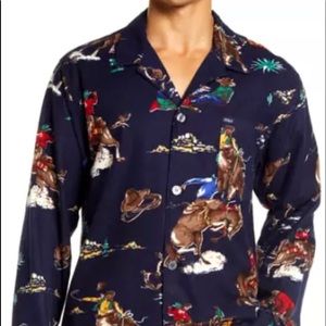 Cowboy print Ralph Lauren Polo Large Pajama Top. So cute! Western Print! Rodeo